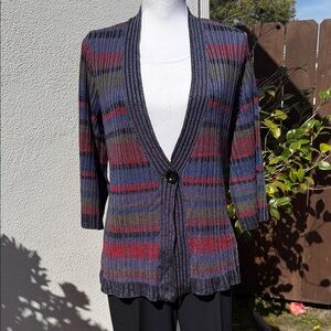 Coldwater Creek Multicolor Striped Cardigan